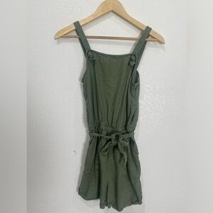 Old Navy Girls Romper Size XL 14 Olive Army Green Pockets